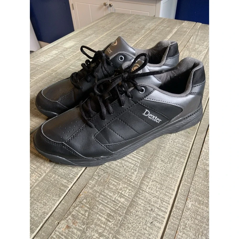 Dexter Ricky IV Bowling Shoes Mens Size 12W (EE) Black Gray Slide Rite Lace Up